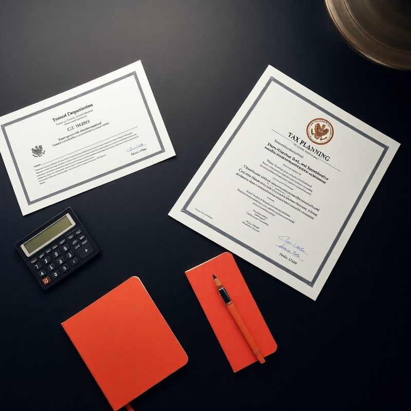 Documente fiscale, certificat CUI și calculator pe un birou bleumarin